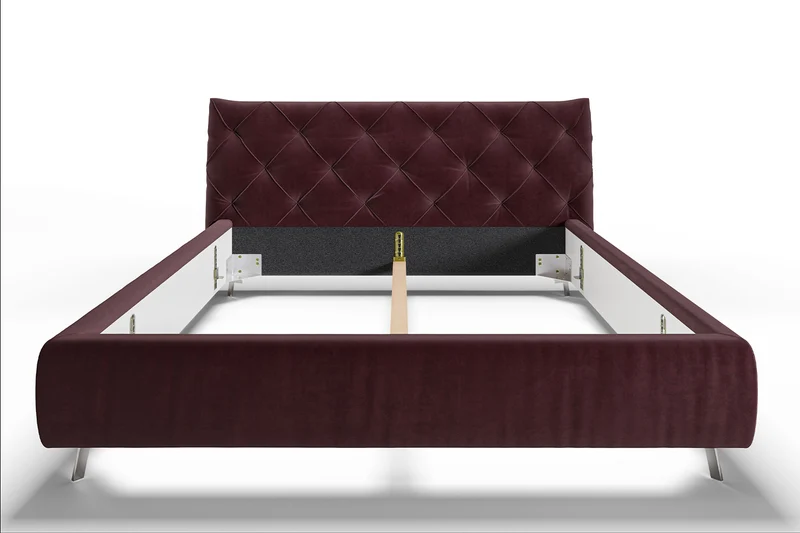 KAWOLA Bett ANNY Polsterbett Velvet purple