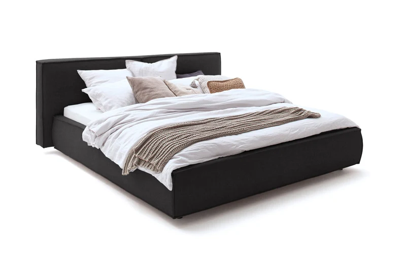 KAWOLA Bett CARLO Polsterbett Stoff schwarz