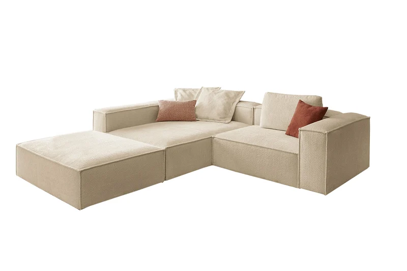 KAWOLA Sofa CARMO Ecksofa Stoff beige
