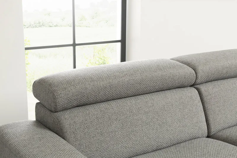 KAWOLA Sofa RISO Wohnlandschaft U-Form Stoff grau
