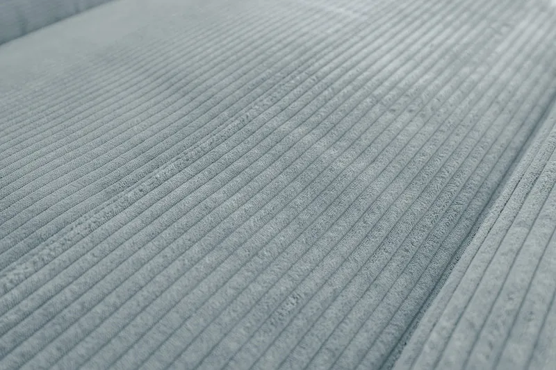 KAWOLA Sofa LAISKA Ecksofa Relaxfunktion teilmotorisch Cord hellblau