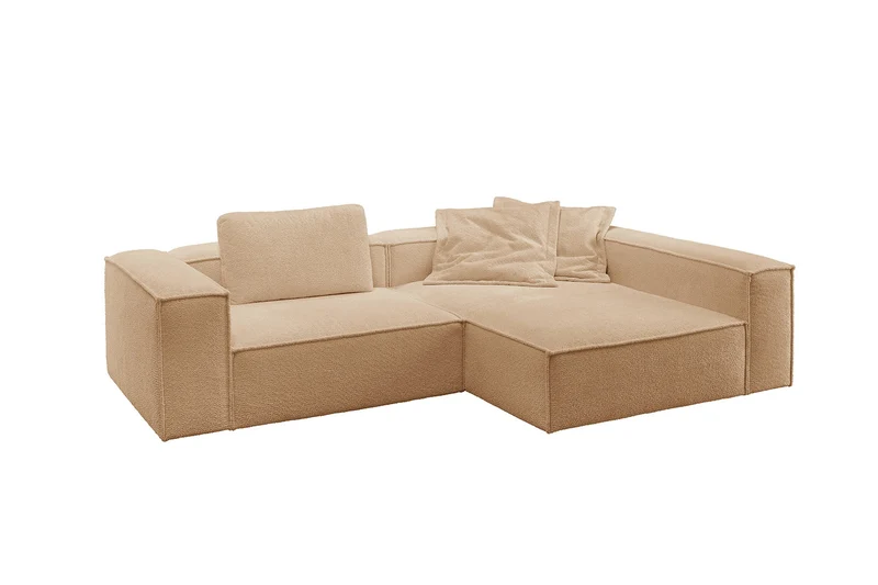 KAWOLA Sofa CARMO Ecksofa Stoff creme