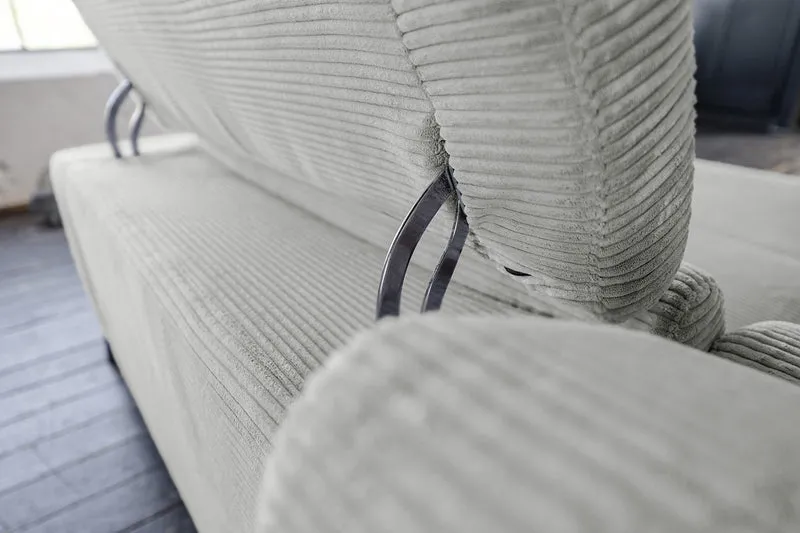 KAWOLA Sofa LAISKA Ecksofa Cord hellgrau