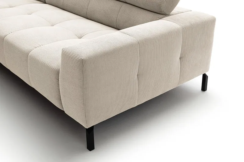 KAWOLA Sofa OHIO Ecksofa Feincord weiß