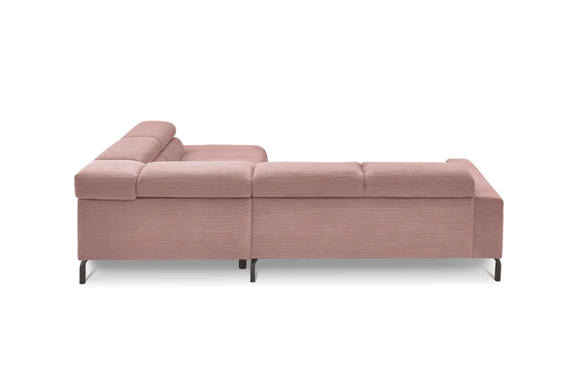 KAWOLA Sofa DELIA Ecksofa Feincord rosa