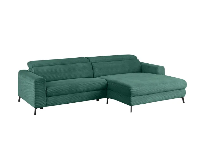 KAWOLA Sofa LAISKA Ecksofa Cord smaragd