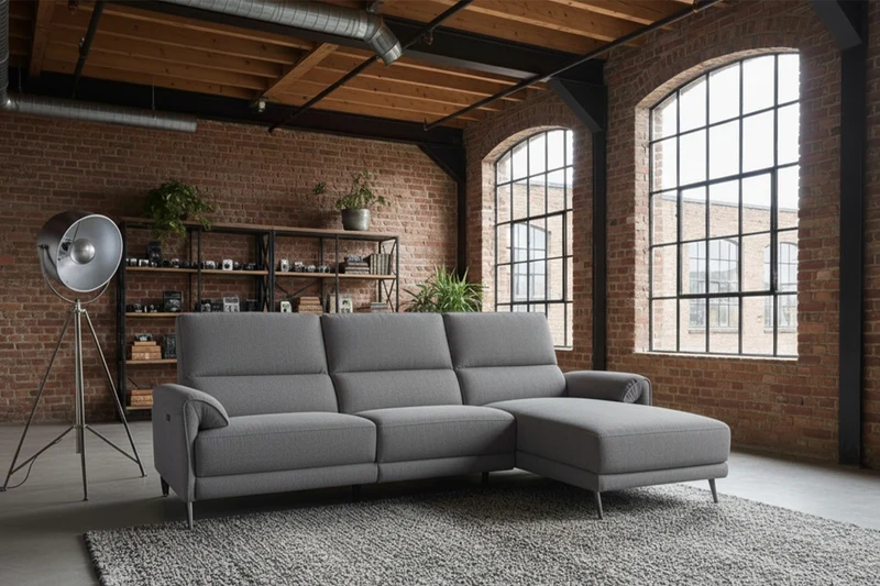 KAWOLA Sofa ADRIANA Ecksofa mit Relaxfunktion Stoff anthrazit