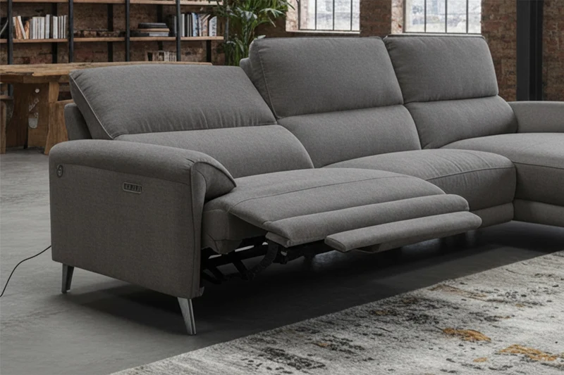 KAWOLA Sofa ADRIANA Ecksofa mit Relaxfunktion Stoff anthrazit
