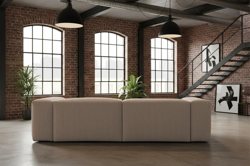 KAWOLA Sofa CELESTE 4-Sitzer Cord taupe