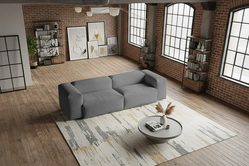 KAWOLA Sofa CELESTE 4-Sitzer Cord grau