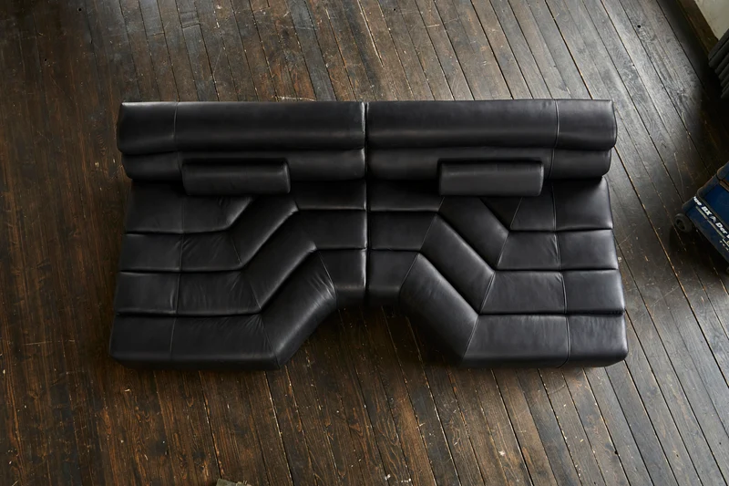 KAWOLA Big Sofa TARA Wohnlandschaft Leder schwarz