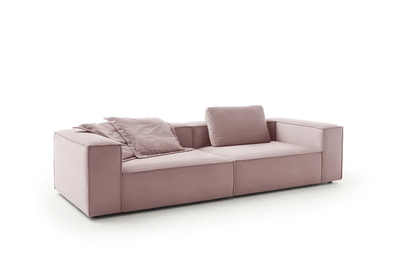 KAWOLA Sofa CARMO 3-Sitzer Feincord rosa