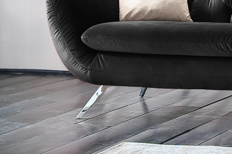 KAWOLA Sofa CHARME Velvet schwarz