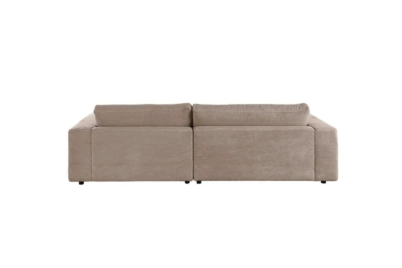 KAWOLA Sofa MADELINE Ecksofa mit Longchair Cord taupe
