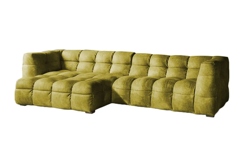 KAWOLA Sofa ROSARIO Ecksofa Velvet moosgrün