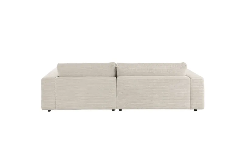 KAWOLA Sofa MADELINE Ecksofa mit Longchair Cord hellgrau