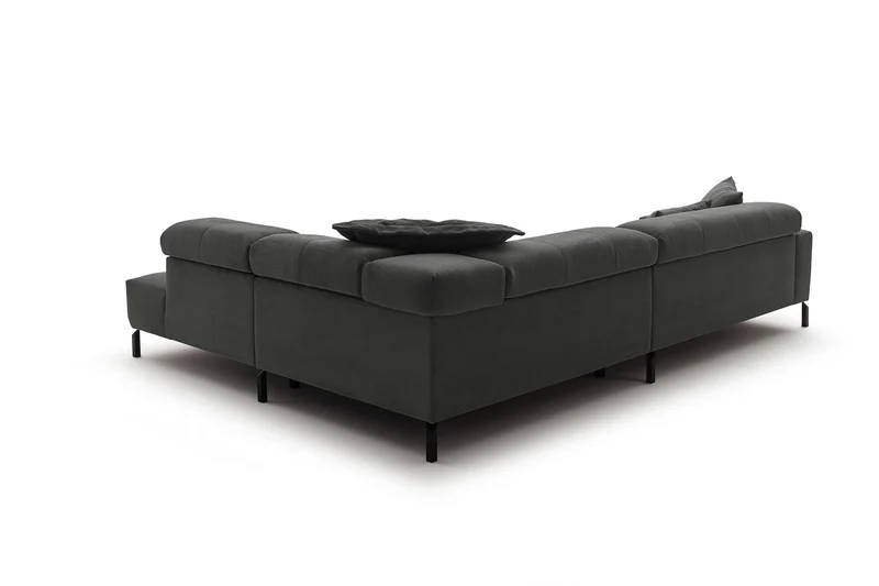 KAWOLA Sofa OHIO Ecksofa Feincord anthrazit