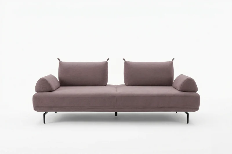 KAWOLA Sofa CANE Schlafsofa Daybed Stoff lila