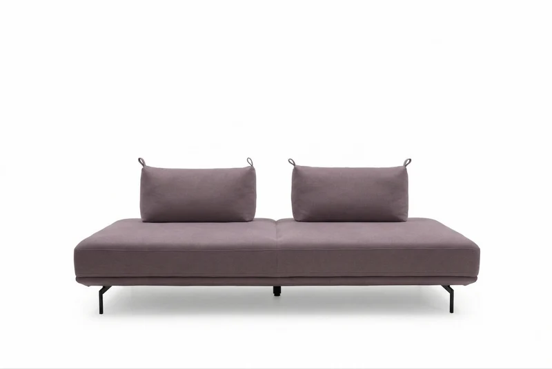 KAWOLA Sofa CANE Schlafsofa Daybed Stoff lila