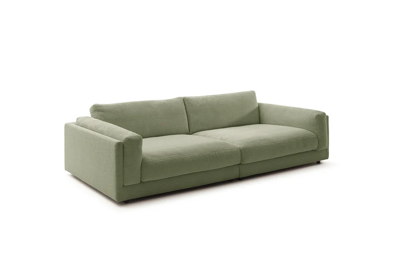 KAWOLA Big Sofa RAINA Cord olivgrün