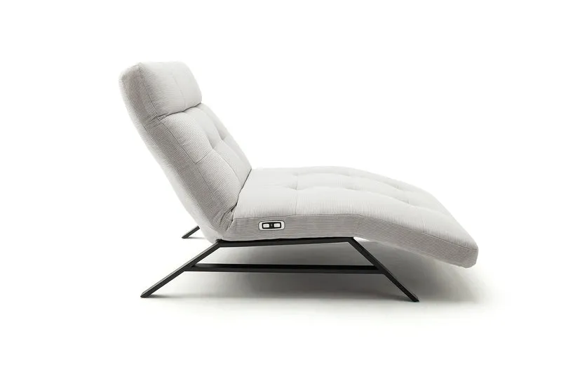 KAWOLA Relaxliege AMERIVA motorisch Maxi Feincord silber