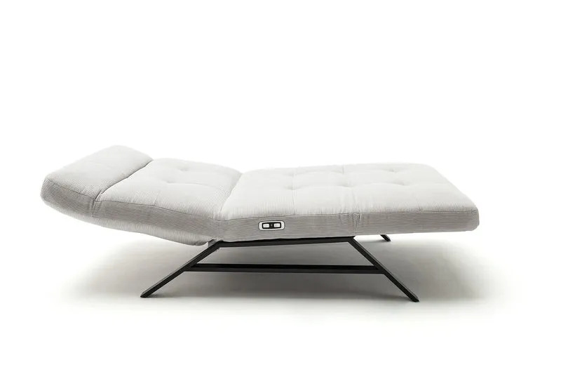 KAWOLA Relaxliege AMERIVA motorisch Maxi Feincord silber
