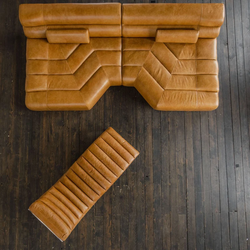 KAWOLA Big Sofa TARA Wohnlandschaft Leder cognac 286x75x148cm (B/H/T)