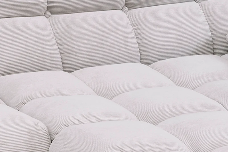 KAWOLA Sitzgruppe VIVIEN Ecksofa Drehsessel Hockerbank Feincord silber
