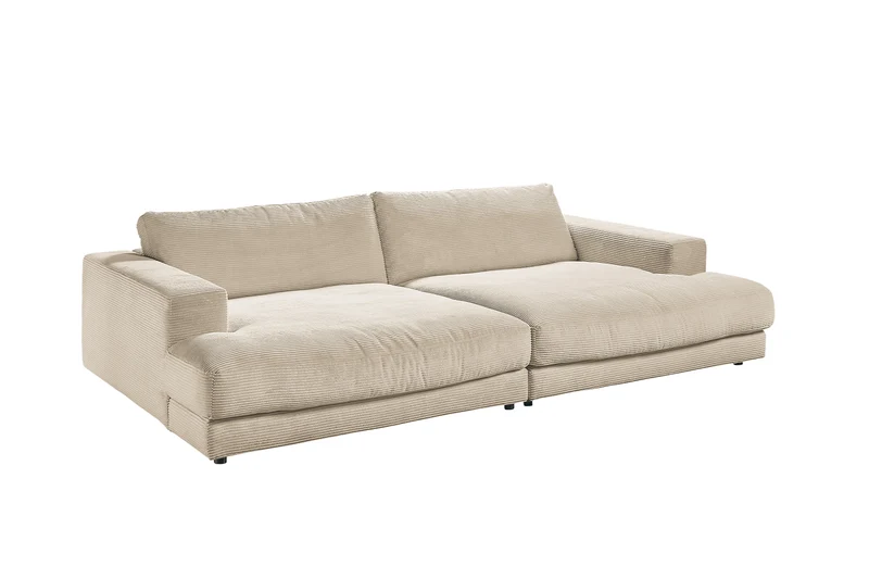 KAWOLA Big Sofa MADELINE Cord cremeweiß