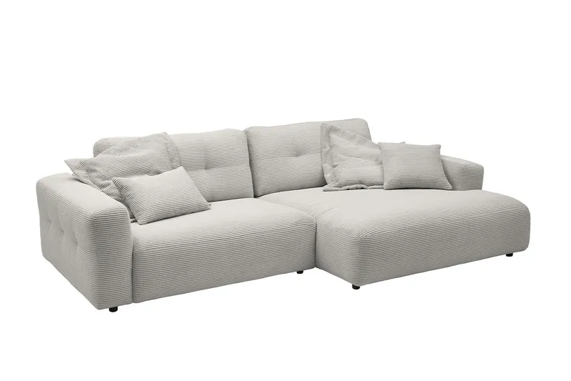 KAWOLA Sofa MIKA Ecksofa Cord hellgrau