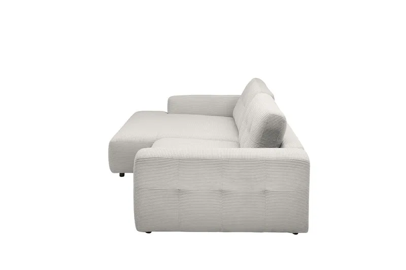KAWOLA Sofa MIKA Ecksofa Cord hellgrau