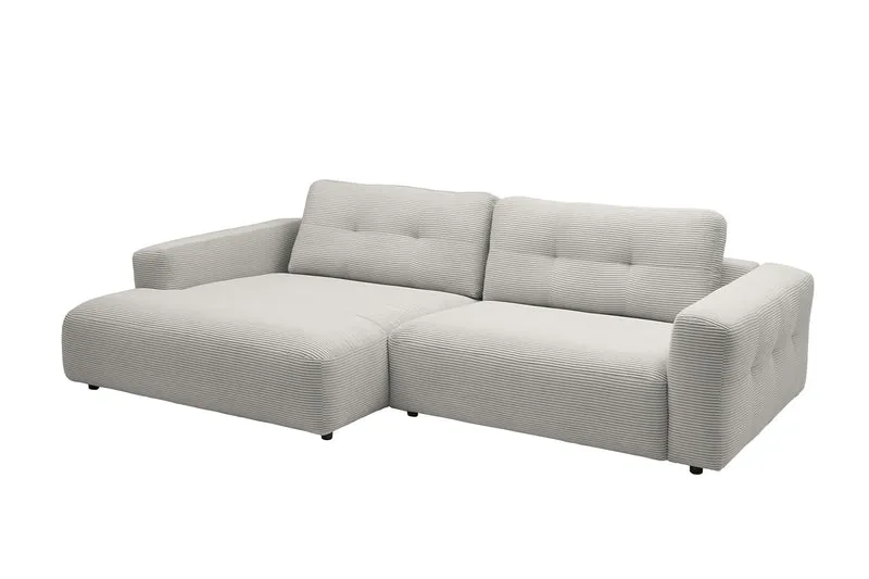 KAWOLA Sofa MIKA Ecksofa Cord hellgrau