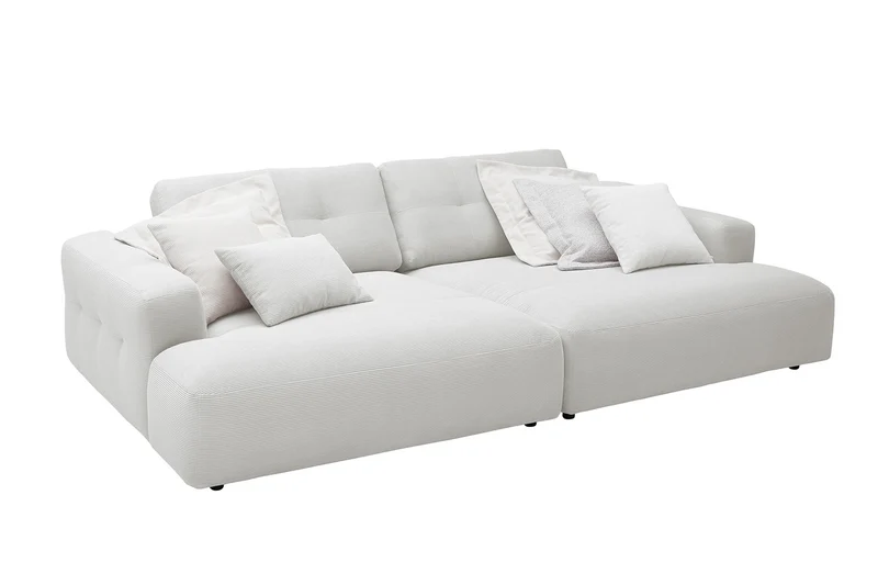 KAWOLA Big Sofa MIKA Feincord weiß