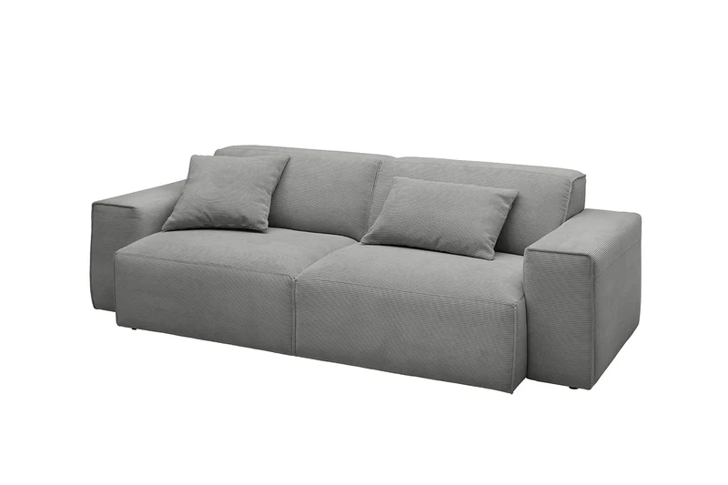 KAWOLA Sofa RANI 3-Sitzer Feincord grau