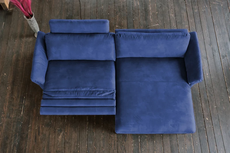 KAWOLA Sofa MALTA Ecksofa Stoff blau