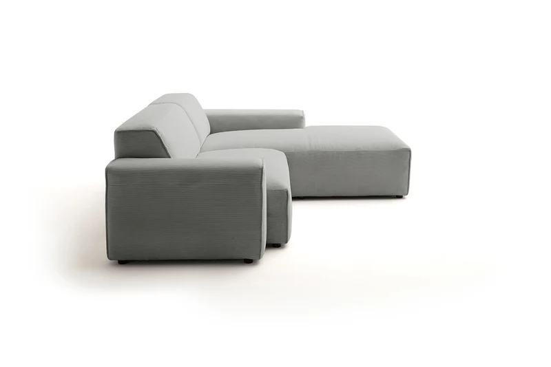 KAWOLA Sofa RANI Ecksofa Feincord grau
