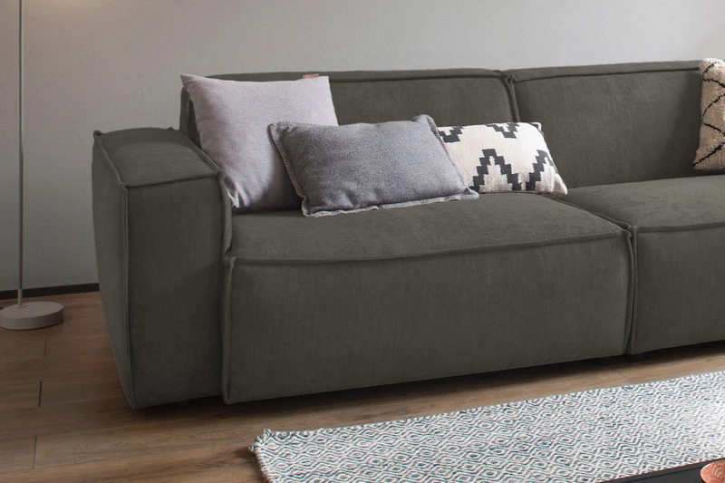 KAWOLA Sofa SAMU Stoff grau