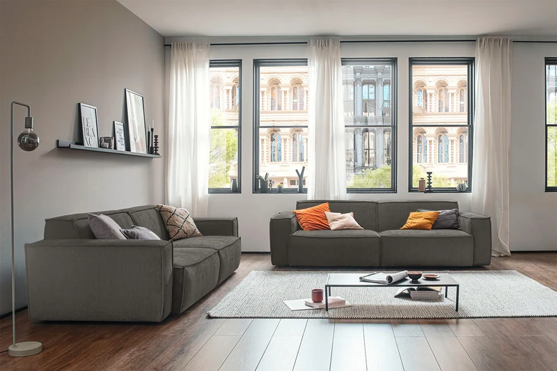 KAWOLA Sofa SAMU Stoff grau