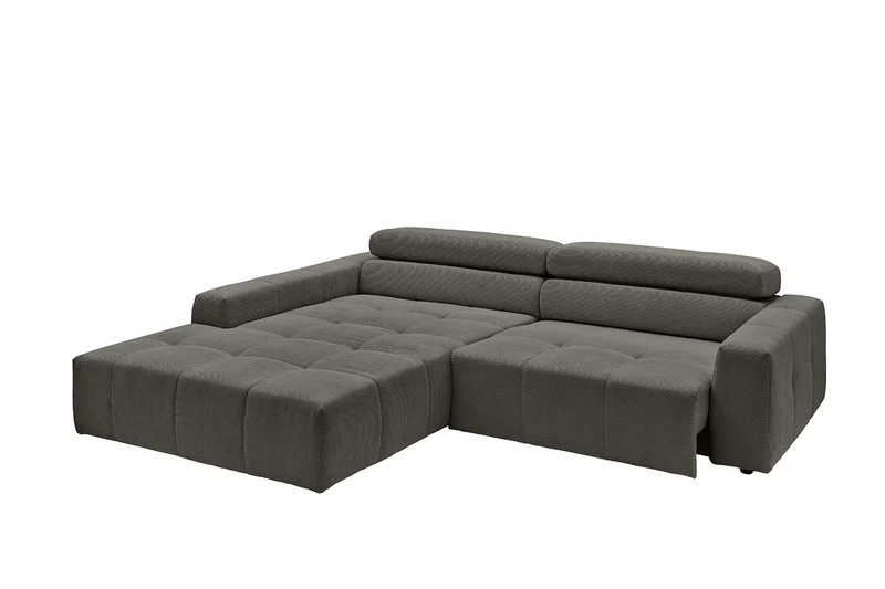 KAWOLA Sofa RENO Ecksofa Feincord anthrazit