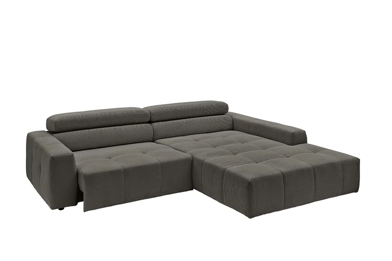 KAWOLA Sofa RENO Ecksofa Feincord anthrazit