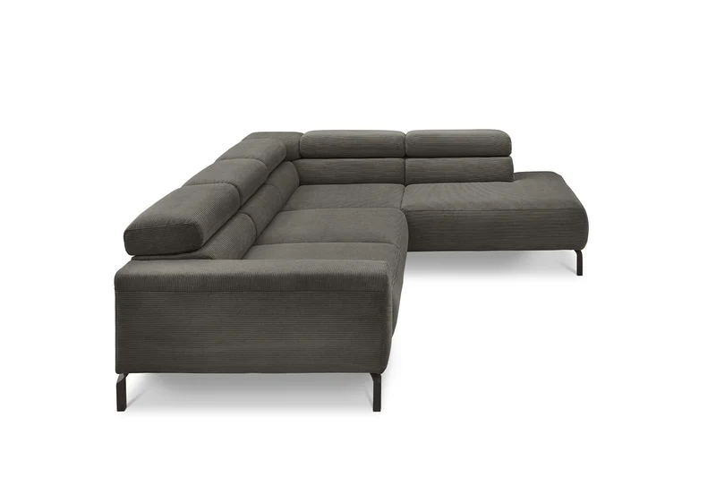 KAWOLA Sofa DELIA Ecksofa Feincord anthrazit