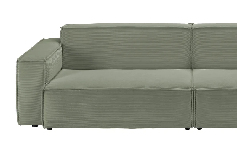 KAWOLA Sofa SAMU Feincord olivgrün