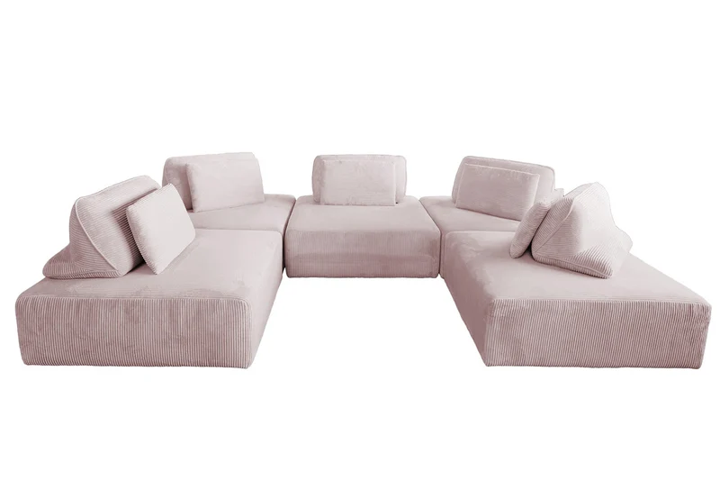 KAWOLA Modulsofa WIOLO SOFT 5 Module 5 Rückenkissen Cord rosa