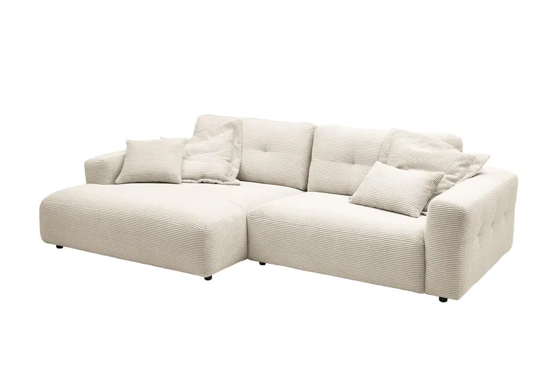 KAWOLA Sofa MIKA Ecksofa Cord cremeweiß