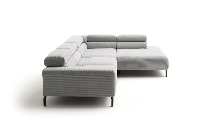 KAWOLA Sofa DELIA Ecksofa Cord hellgrau