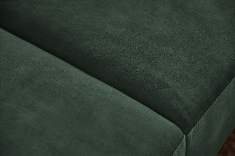 KAWOLA Sofa NILO 3-Sitzer Velvet Vintage moosgrün