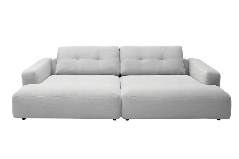 KAWOLA Big Sofa MIKA Feincord silber
