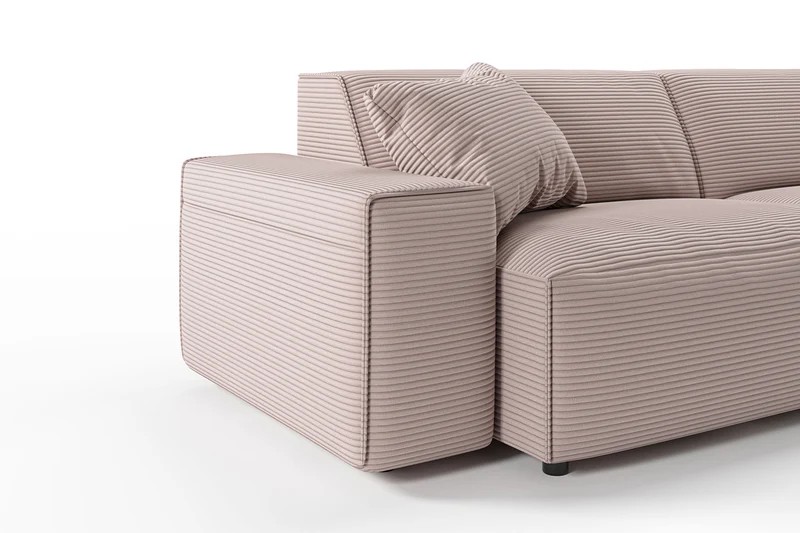 KAWOLA Sofa RANI Ecksofa Cord rosa