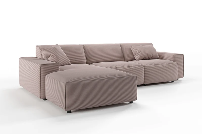 KAWOLA Sofa RANI Ecksofa Cord rosa