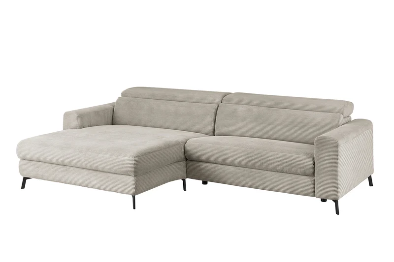 KAWOLA Sofa LAISKA Ecksofa Cord steingrau